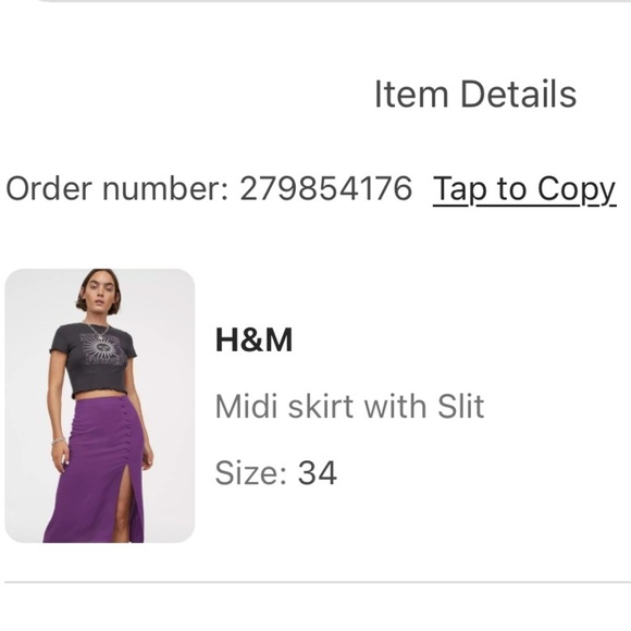 H&M Midi Skirt - Purple or Black - Picture 4 of 6